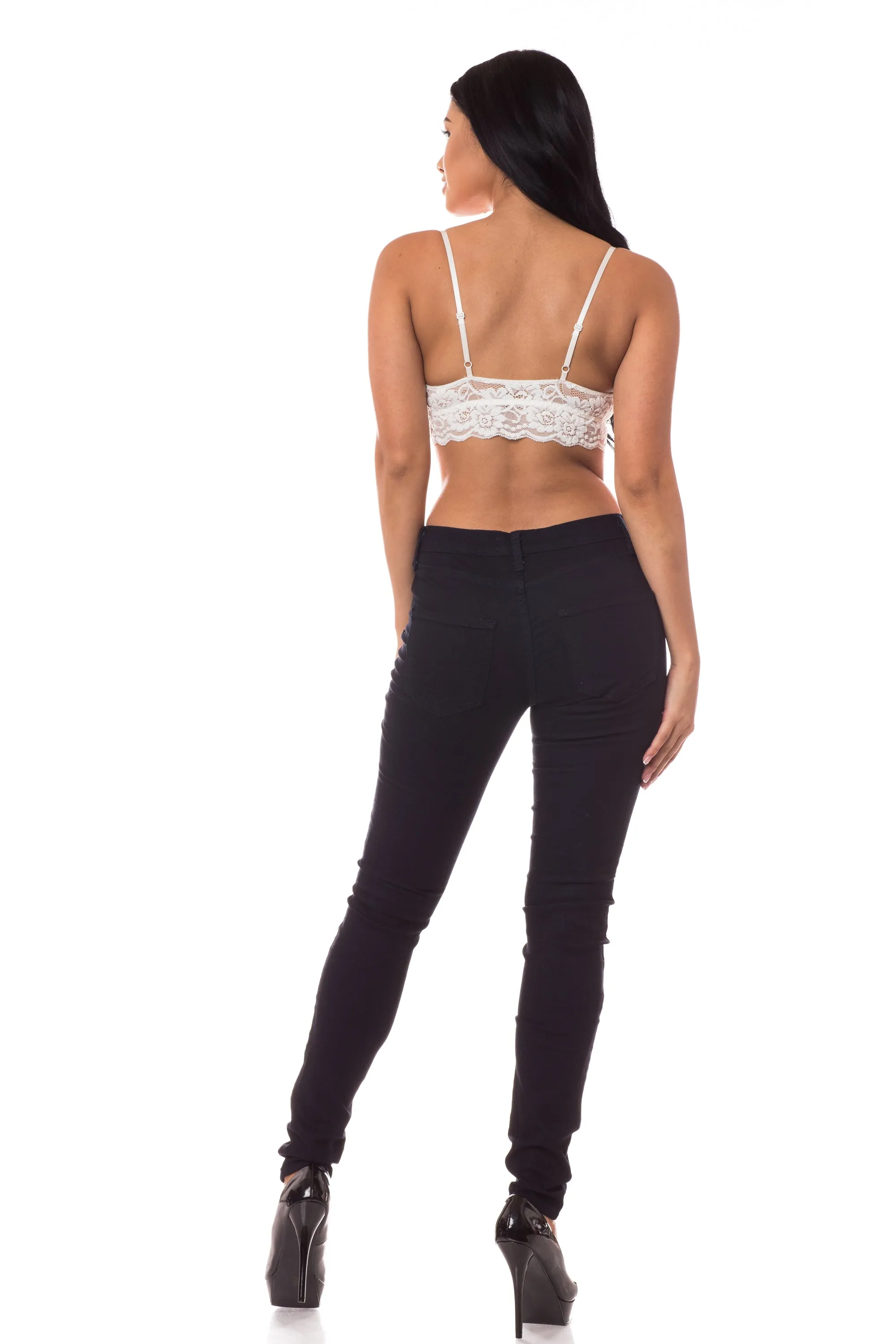 1066 Women's Mid Waisted Skinny Jeans
