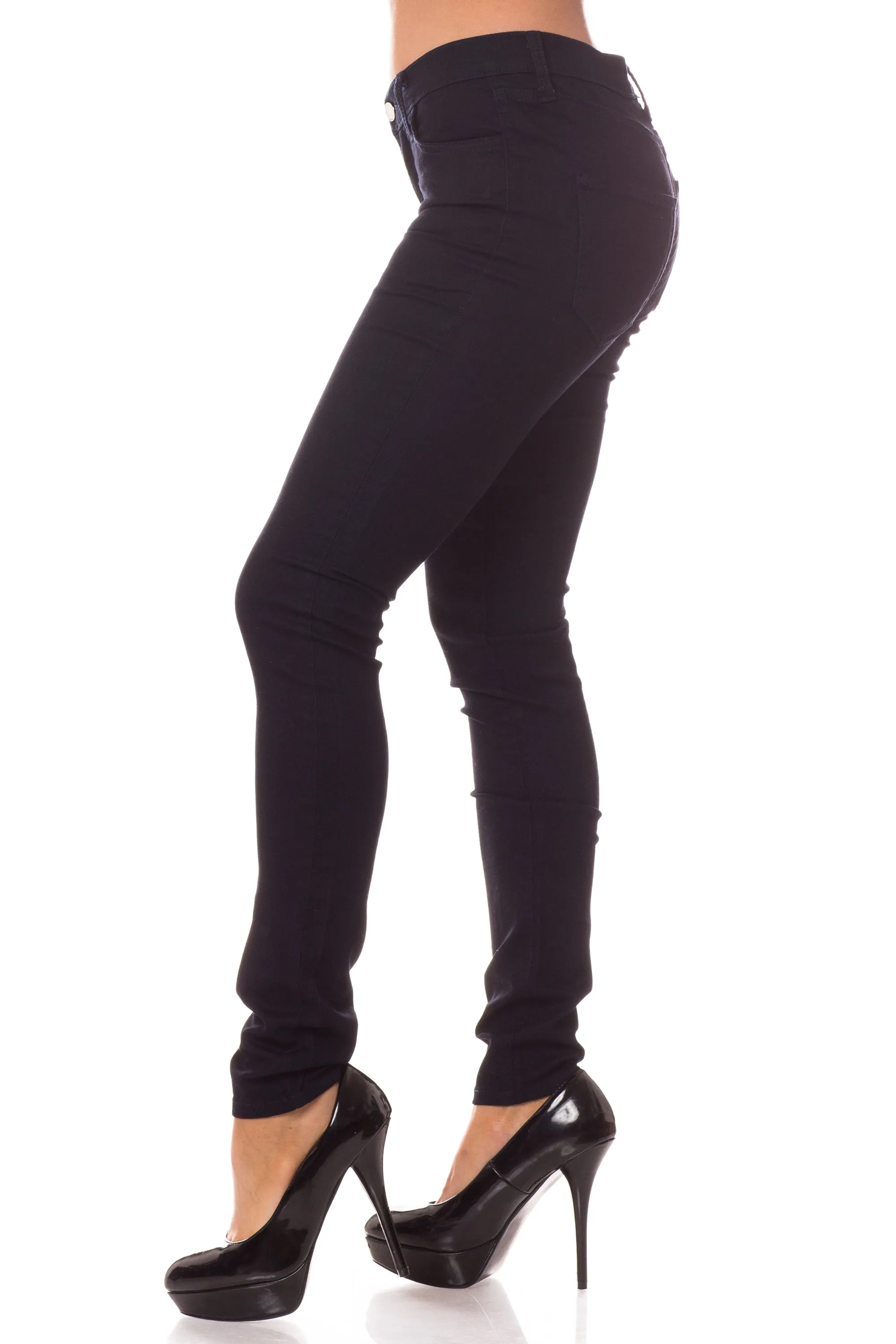 1066 Women's Mid Waisted Skinny Jeans